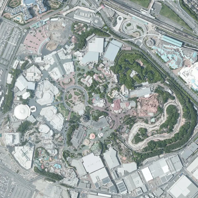 東京ディズニーランド周辺の空中写真